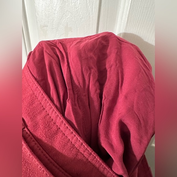 FREE PEOPLE 8 Nightfall Vegan Suede Pants Pomegranate High Waisted Paper Bag Vtg - Picture 16 of 16